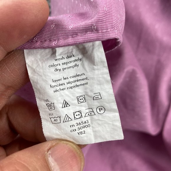 Calvin Klein Dress Shirt Men 15 32/33 Pink Button Up Slim Fit Non-Iron Formal - Picture 5 of 8